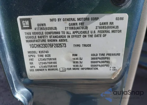 2006 Chevrolet Silverado 2500Hd Lt3 z USA, uszkodzony, nr VIN 1GCHK23D76F202573